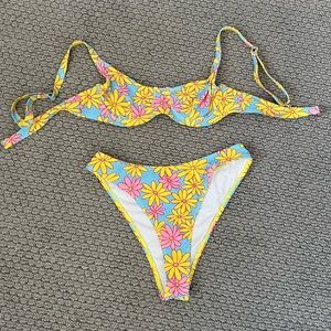 Flowery push up bikini